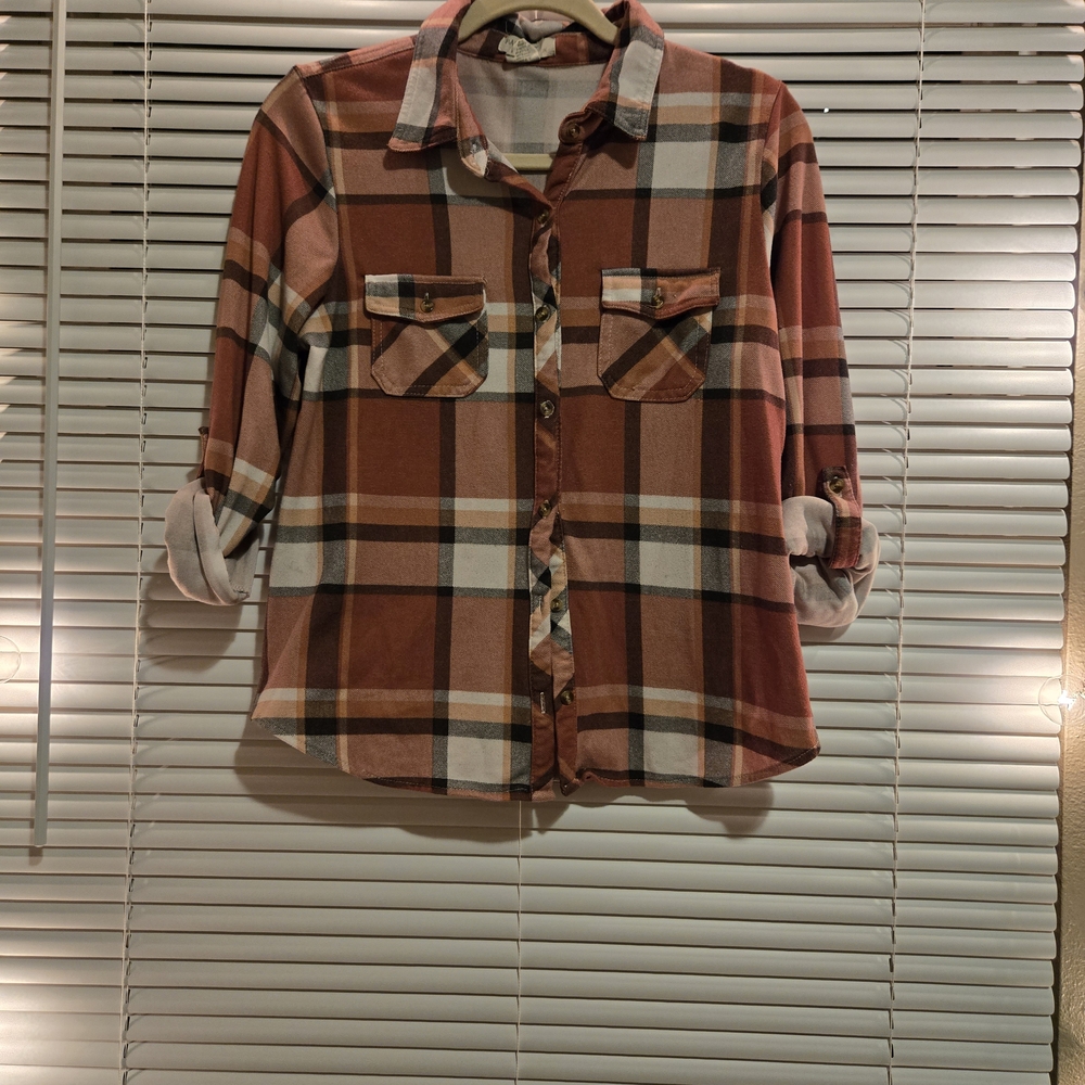 Plaid Button-Up Shirt